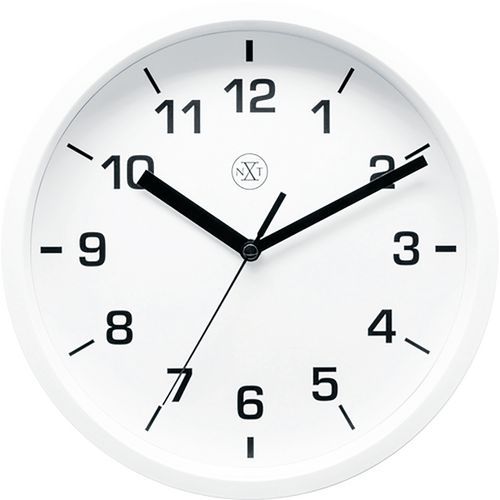 Nextime - NeXtime - Horloge murale design Easy Small - Blanc Ø 200mm - Ronde - Décoration Murale Moderne
