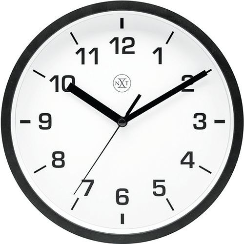 NeXtime - Horloge murale design Easy Small - Ronde 20cm Noir - Style Moderne