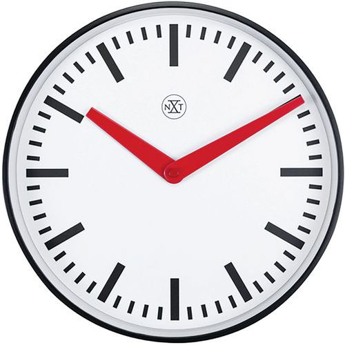 Nextime - Horloge Murale Design Newcastle - Ronde 260mm Blanc - Pile AA Non Fournie
