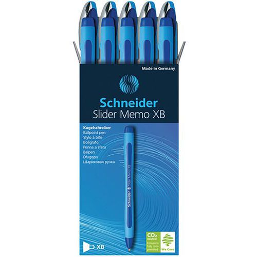 Schneider - Stylo bille Memo XB - Lot de 10 - Pointe 1.4mm - Bleu