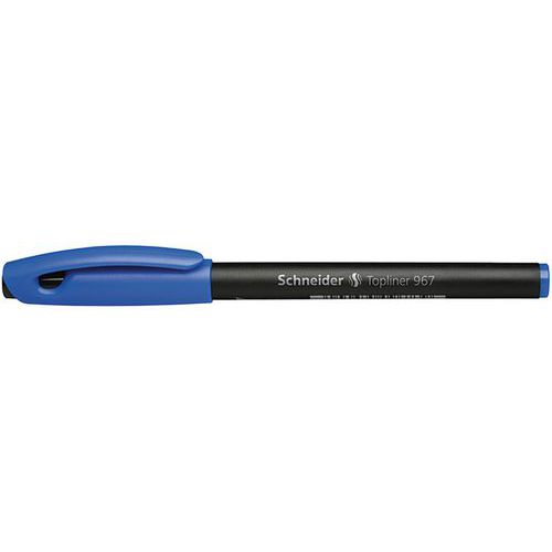 Schneider - Stylo Fineliner Topliner 967 - 0,4mm Noir/Bleu - Idéal Télétravail