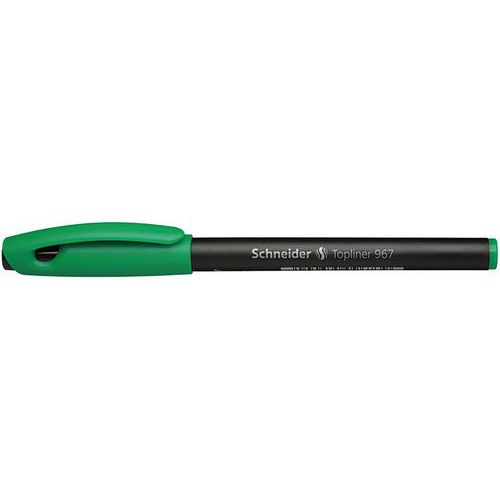 Schneider - Fineliner Topliner 967 - 0,4mm Noir/Vert - Pointe Fine - Idéal Télétravail