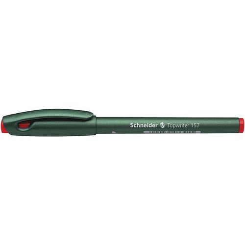 Schneider - Stylo fibre Topwriter 157 - Pointe 0,8mm - Rouge - Idéal pour le bureau