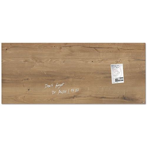 Sigel - Tableau magnétique en verre - 130x55cm - Marron/Beige - Fixation murale - Surface effaçable