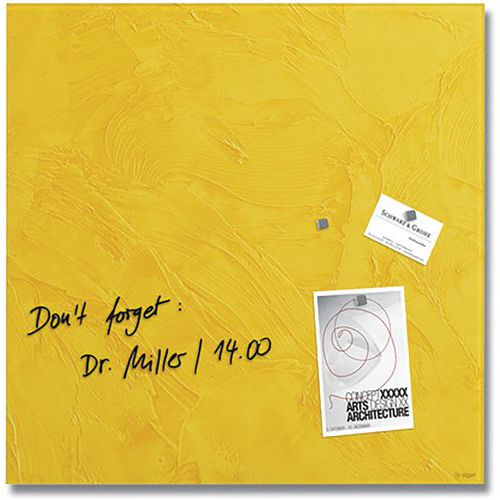 Tableau Magnétique En Verre - 480x480x15mm - Yellow Structure - Sigel