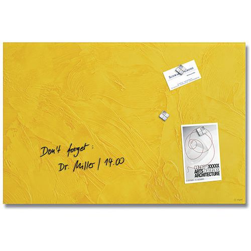 Tableau Magnétique En Verre - 600x400x15mm - Yellow Structure - Sigel