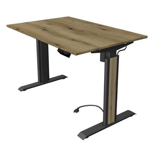 Kerkmann - Bureau réglable Move 1 advance - 120x80 cm - Hauteur réglable 74-123 cm - Anthracite/Chêne - Électrique