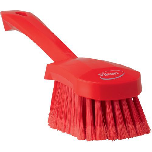 Brosse à Main Manche Court 270 Mm Souple/fleuré Rouge