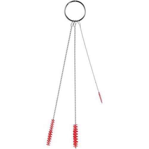 Ensemble De 3 Brosses Ø2 Ø5 Ø6 Mm Souple Rouge