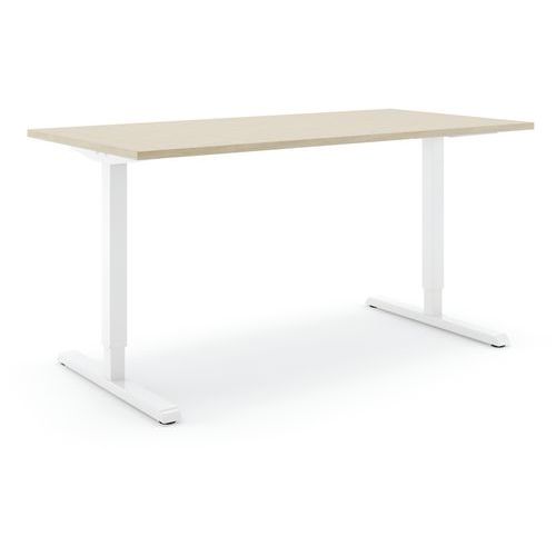 Actiforce - Bureau réglable Steelforce Pro 300 - 160x80cm Blanc Chêne Gris - Ergonomique Électrique - Télétravail