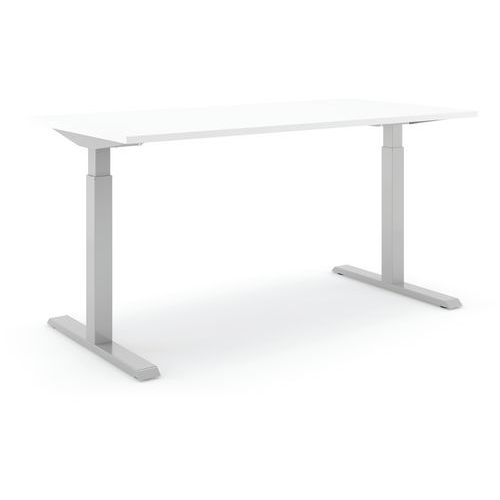 Actiforce - Bureau réglable Steelforce Pro 370 SLS 200cm - Argent Blanc - Ergonomique et Électrique - Télétravail