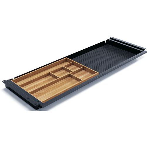 Actiforce - Tiroir compartimenté SL Grip Noir - Acier - Ergonomique - Télétravail