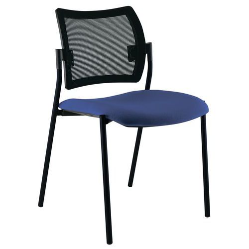 Sokoa - Chaise Visiteur Tendance Bleu Résille - Empilable - M1 - Idéale Bureau