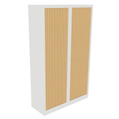 Armoire à Rideaux Classif 198x120cm Blanc/hêtre