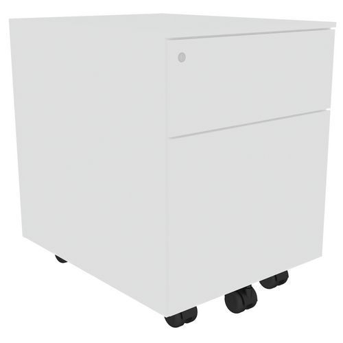 Caisson Mobile Métal 2 Tiroirs Blanc