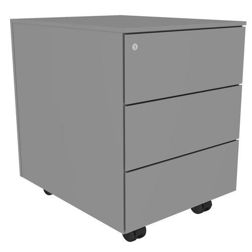 Caisson Mobile Métal 3 Tiroirs Aluminium