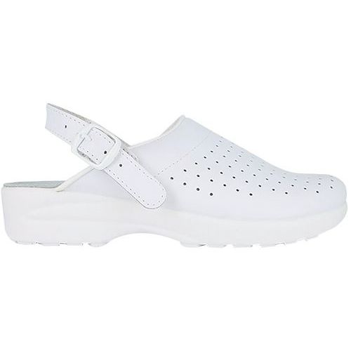 Sabot De Travail En Cuir Perforé Blanc Pointure 36
