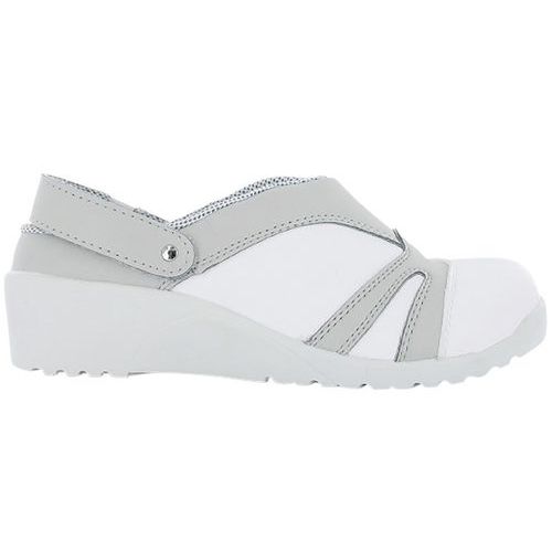 Sabot De Sécurité Femme En Microfibre Blanche Et Grise. T37