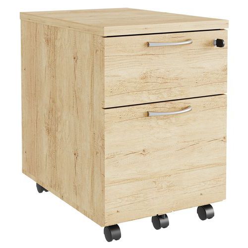 Caisson Mobile Bois 2 Tiroirs Chêne Vieilli