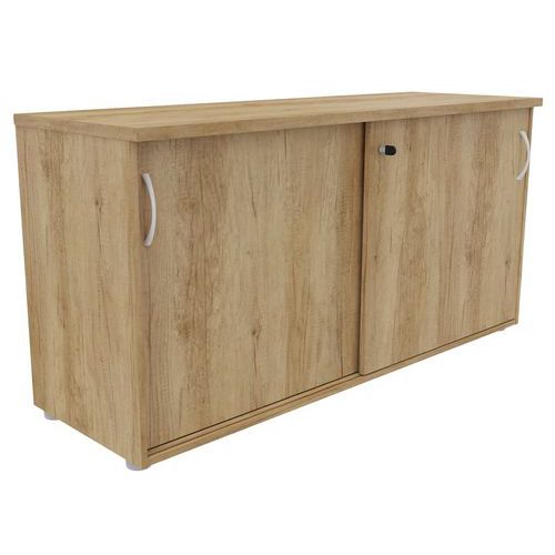 Armoire 2 Portes Coulissantes 143x72 Cm Chêne Vieilli