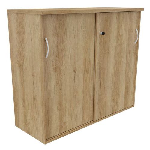 Armoire 2 Portes Coulissantes 163x72 Cm Chêne Vieilli
