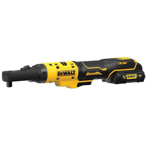 Dewalt - Clé à cliquet XR 12V 3Ah Li-Ion Brushless - 3 têtes 1/4 3/8 HEX - 305mm - 3 ans garantie