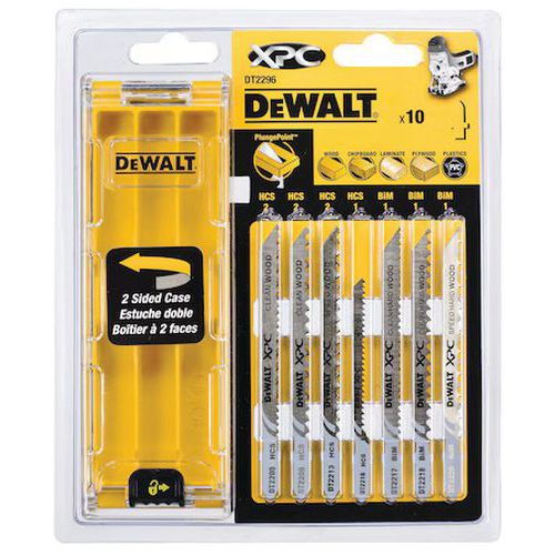 Coffret Plastique De 10 Lames Xpc Hcs Bim Pour Bois + 1 Boîte De Rangement