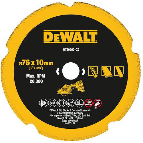 Dewalt - Disque Diamant Multi-Matériaux 76mm - Coupe Précise et Durable
