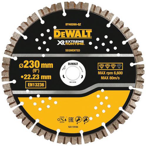 Dewalt - Disque Béton Extreme Runtime 230mm - Coupe Durable et Performante