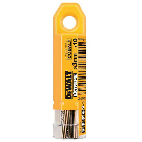 Dewalt - Foret métal HSS-CO Extreme 10 pièces - 3x33x61 mm - Haute performance et durabilité