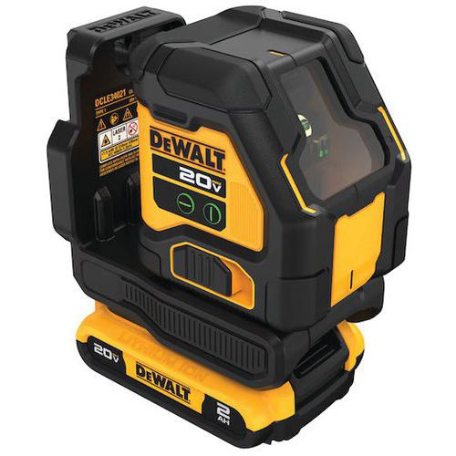 Dewalt - Laser croix compact XR 18V 2Ah Li-ion - Faisceaux verts - Portée 55m - IP54