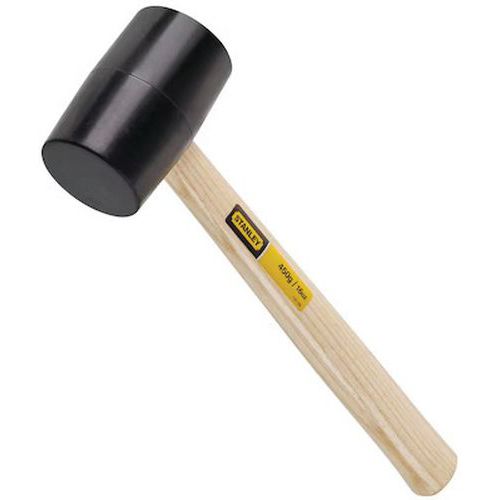 Stanley 1 Maillet Manche Bois Tête Caoutchouc - Stanley
