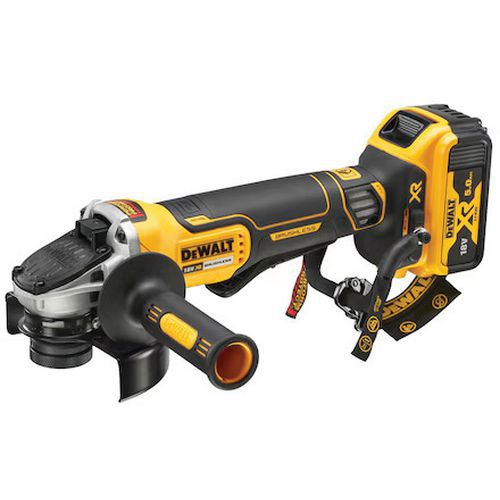 Dewalt - Meuleuse d'angle 125 mm XR 18V Brushless - 5 Ah Li-ion - Puissante et Durable