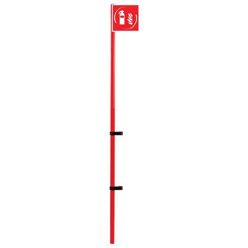 Porte Drapeau Totem Extincteur Rouge - Protection Incendie - Garantie 2 Ans