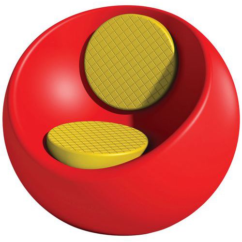 Fauteuil Rondo Rouge Ral 3020 - Assise Et Dossier Jaune Ral 1016