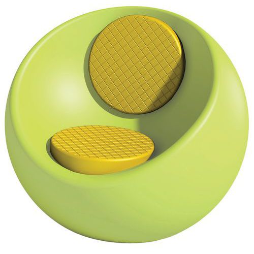Fauteuil Rondo Vert Pantone 380u - Assise Et Dossier Jaune Ral 1016