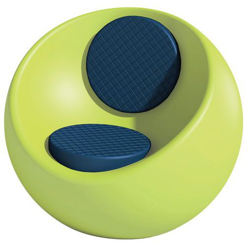 Fauteuil Rondo Vert Pantone 380u - Assise/dossier Bleu Cobalt Ral 5013
