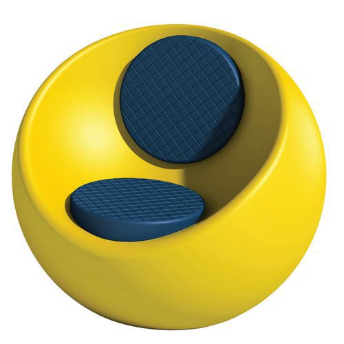 Fauteuil Rondo Jaune Ral 1016 - Assise Et Dossier Bleu Cobalt Ral 5013