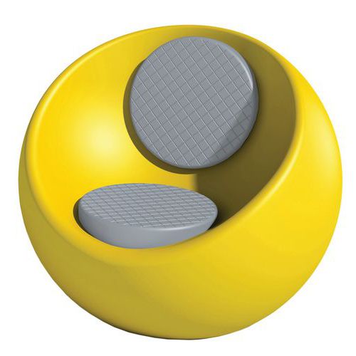 Fauteuil Rondo Jaune Ral 1016 - Assise/dossier Gris Fenêtre Ral 7040