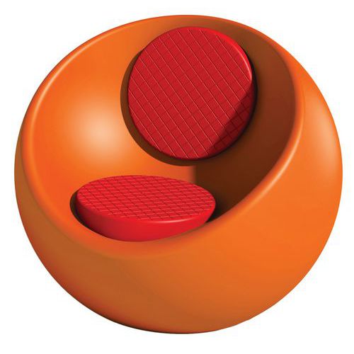 Fauteuil Rondo Orange Ral 2009 - Assise Et Dossier Rouge Ral 3020