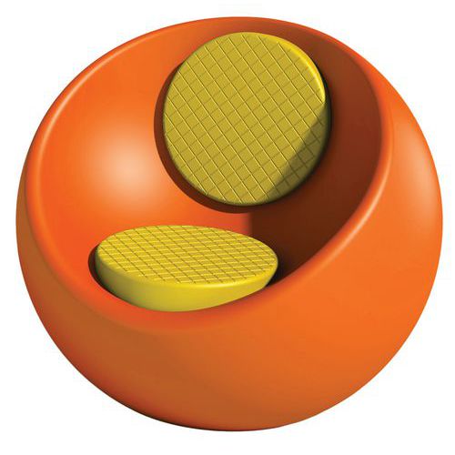 Fauteuil Rondo Orange Ral 2009 - Assise Et Dossier Jaune Ral 1016