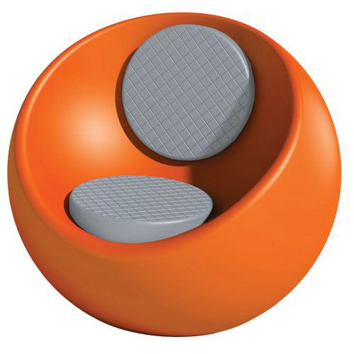 Fauteuil Rondo Orange Ral 2009 - Assise/dossier Gris Fenêtre Ral 7040