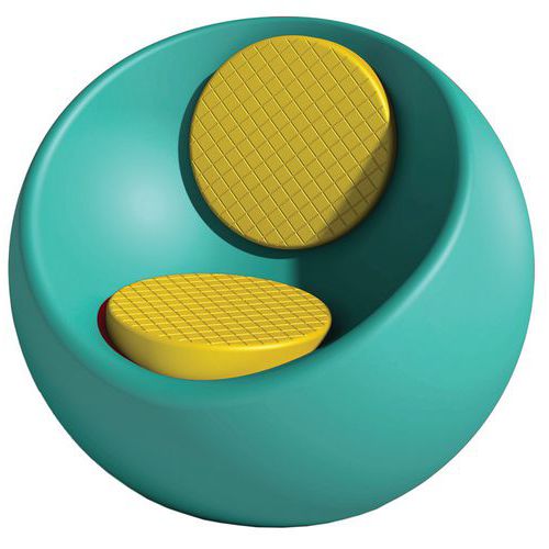 Fauteuil Rondo Bleu Turquoise Ral 5018 - Assise/dossier Jaune Ral 1016
