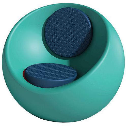 Fauteuil Rondo Bleu Turqu Ral 5018 Assise/dossier Bleu Cobalt Ral 5013