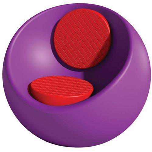 Fauteuil Rondo Violet Ral 4008 - Assise/dossier Rouge Ral 3020