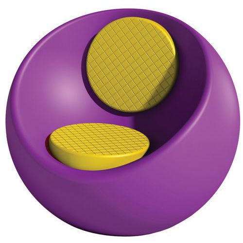 Fauteuil Rondo Violet Ral 4008 - Assise Et Dossier Jaune Ral 1016