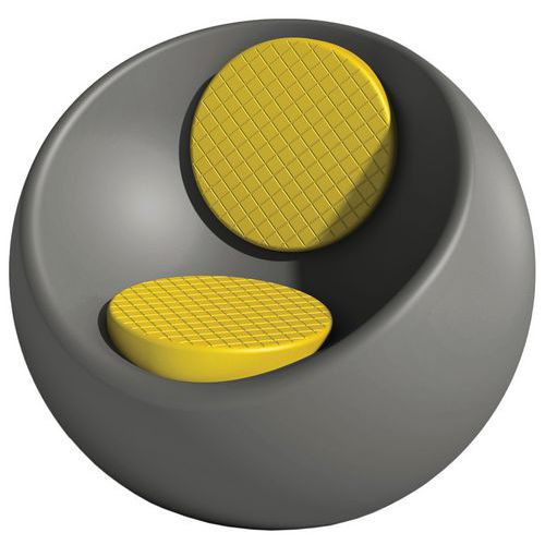 Fauteuil Rondo Gris Quartz Ral 7039 - Assise Et Dossier Jaune Ral 1016
