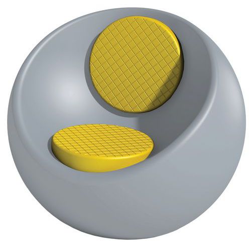 Fauteuil Rondo Gris Fenêtre Ral 7040 - Assise/dossier Jaune Ral 1016