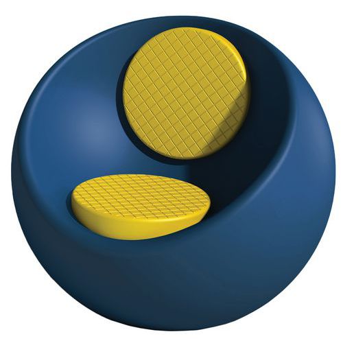 Fauteuil Rondo Bleu Cobalt Ral 5013 - Assise Et Dossier Jaune Ral 1016