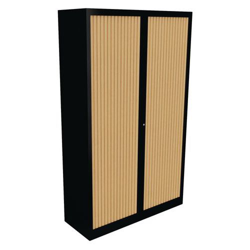 Armoire à Rideaux Classif 198x120cm Noir/hêtre